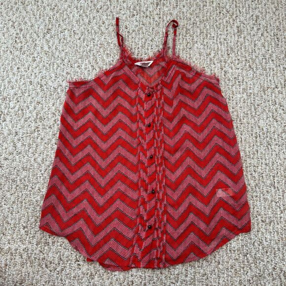 Arizona Jean Company Tops - ARIZONA‎ Jrs. Medium RACERBACK TANK TOP sheer chevron spaghetti strap